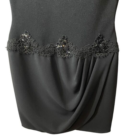 Chris Cole Vintage Black Embellished Evening Cocktail Dress Size 10 - Picture 5 of 10